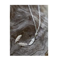 Prämie Silberkette mit Federanhänger+Ohrstecker zum Abo