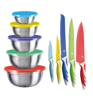 Prämie KING Messer- und Schüsselset bunt, 10-tlg. zum Abo