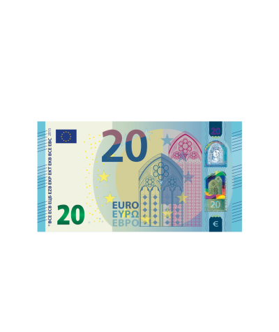 Verrechnungsscheck 20 EURO