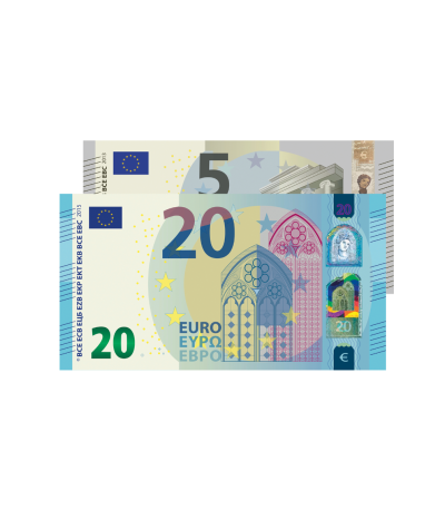 Verrechnungsscheck 25 EURO
