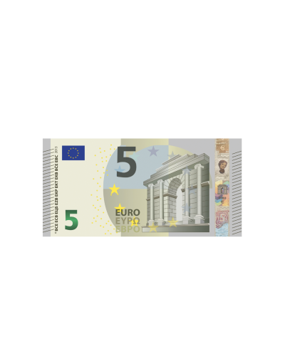 Verrechnungsscheck 5,00 Euro