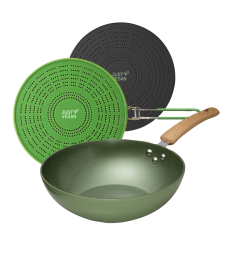 Prämie Just Vegan Set, Spritzschutz + Wok Pfanne zum Abo