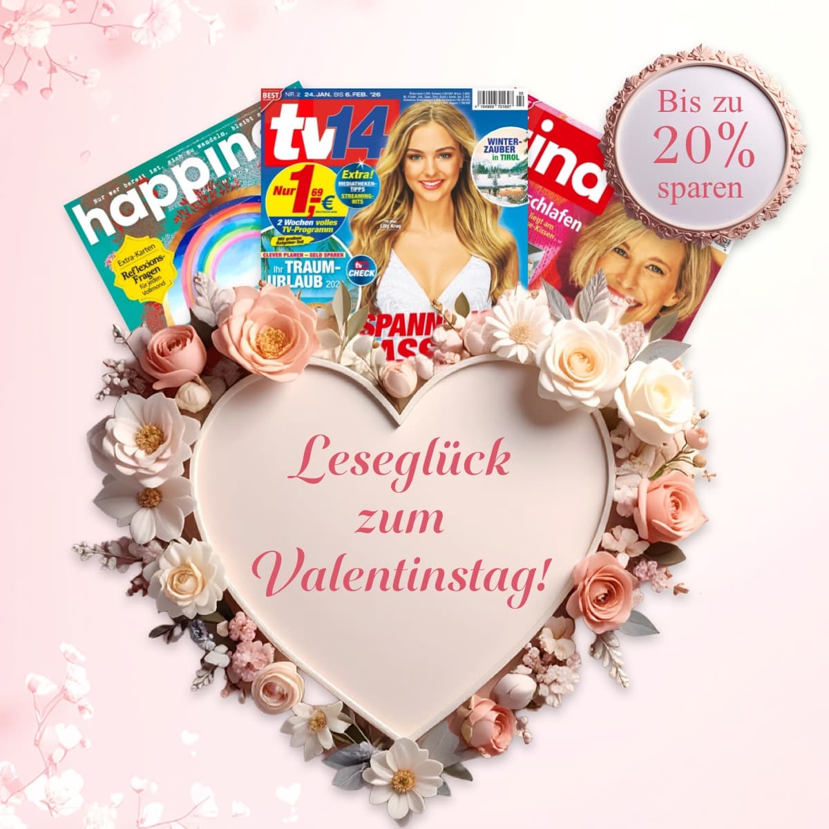 Valentinstag 2026: Lesefreude verschenken - 8 Monate zum Preis von 6