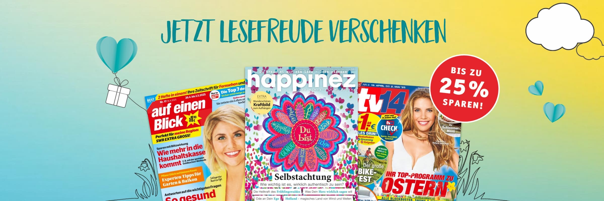 Zeitschriften zum Valentinstag verschenken
