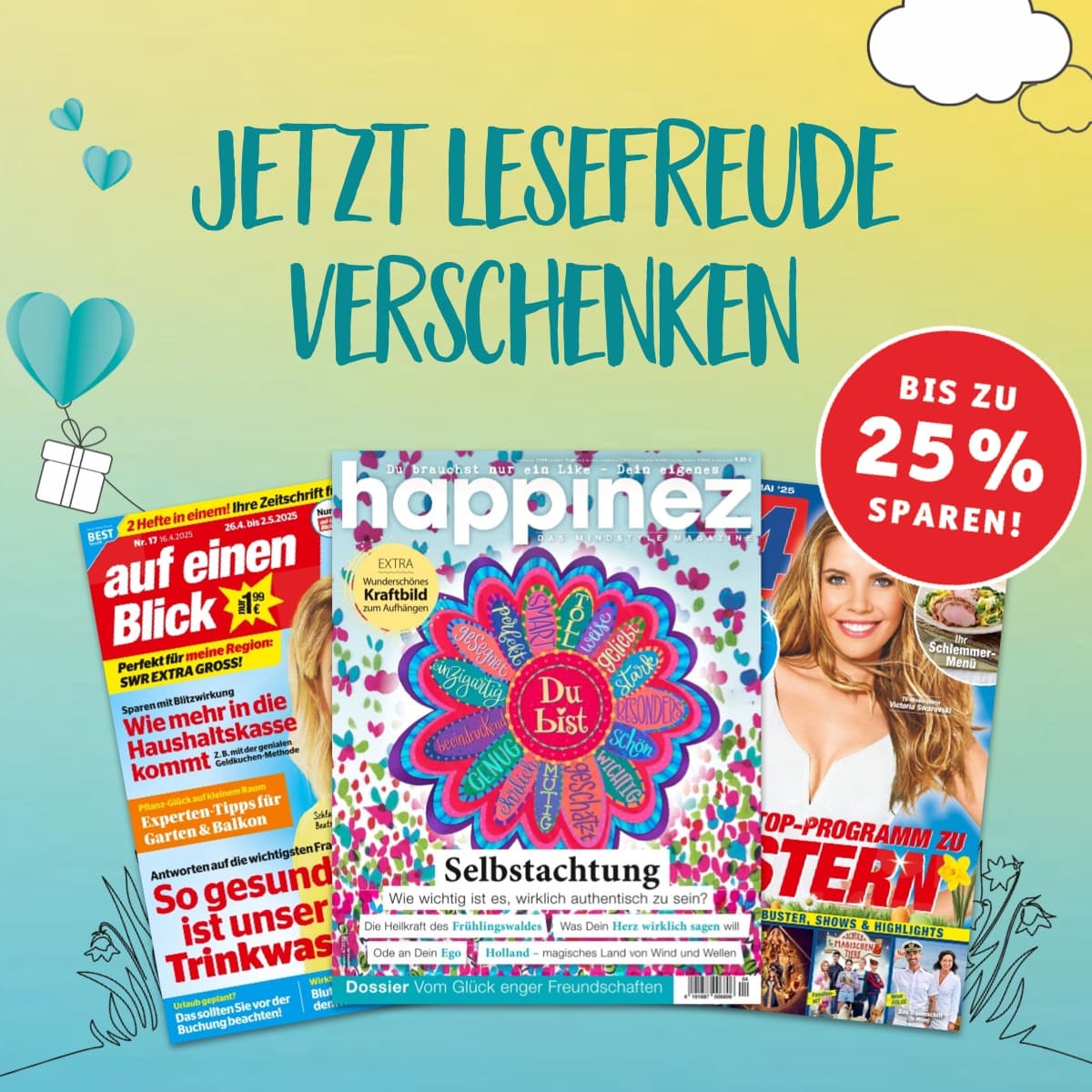 Zeitschriften zum Valentinstag verschenken