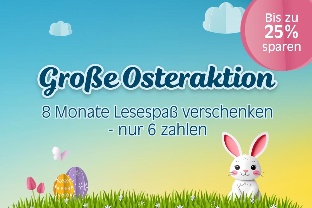 Zeitschriftenaktion zum Valentinstag: 7 Monate verschenken, nur 6 zahlen &ndash; mit Blumen-Deko.